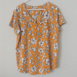 Floral Mustard Women's Top